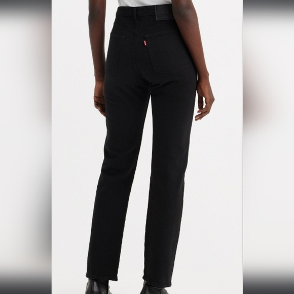 Levi's Premium Wedgie Straight Hidden Button Fly Jeans Big E Black Size 27 - Picture 4 of 11